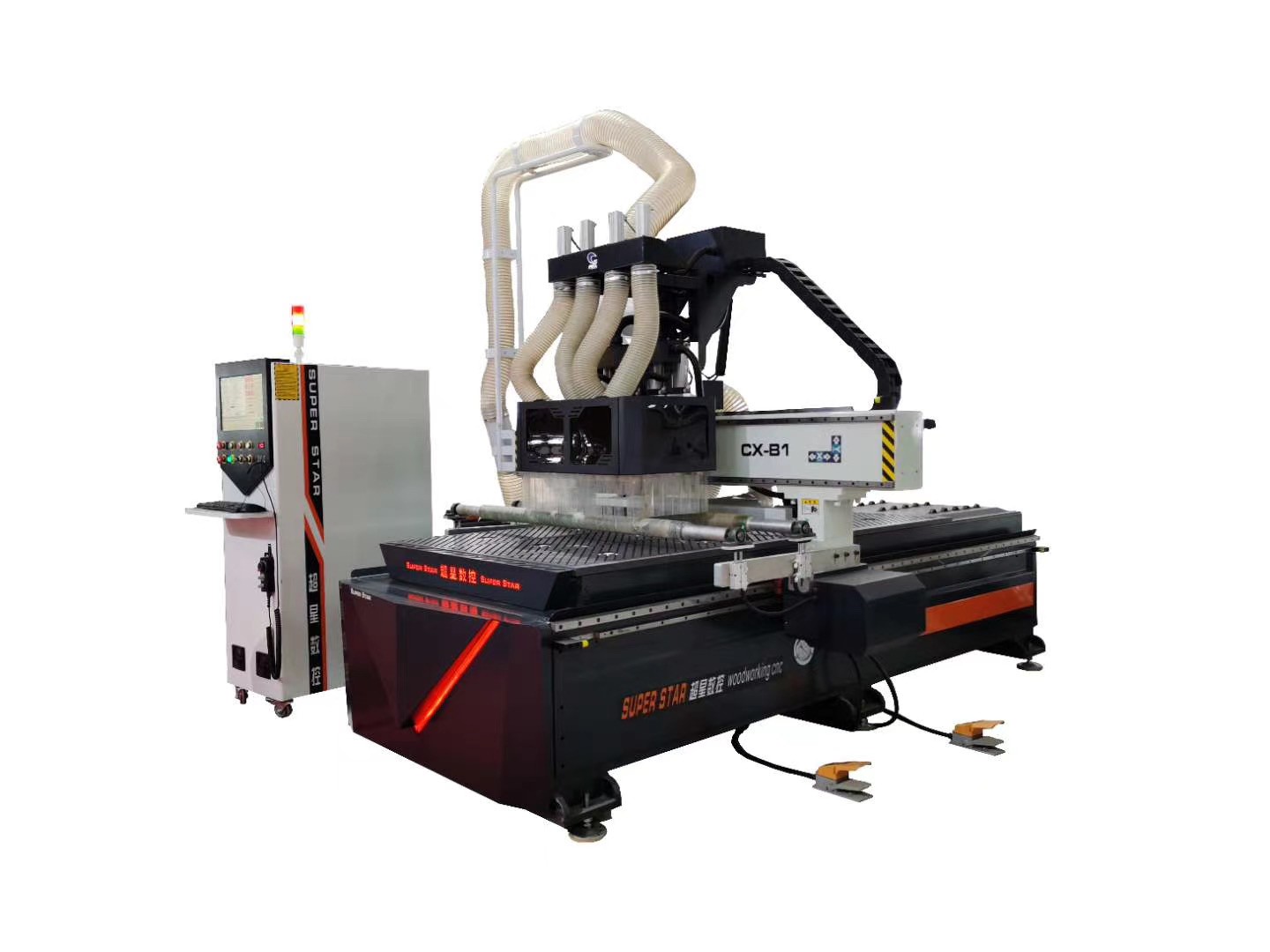 Four heads Pneumatic ATC cnc router